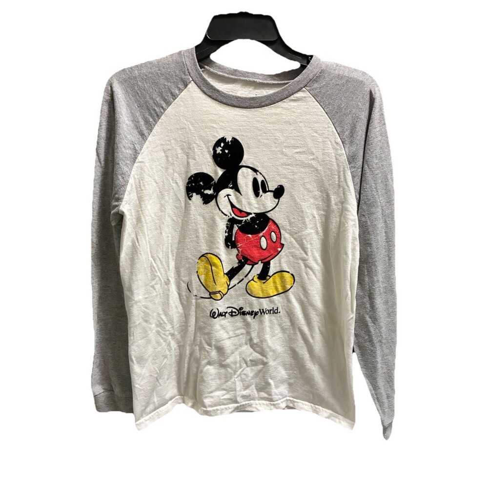 Disneyland Mickey Mouse Walt Disney World Raglan Baseball Long Sleeve Tee Y XL
